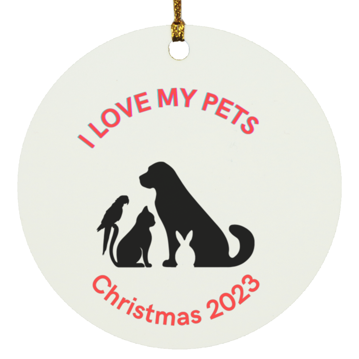 I love my pets Circle Ornament