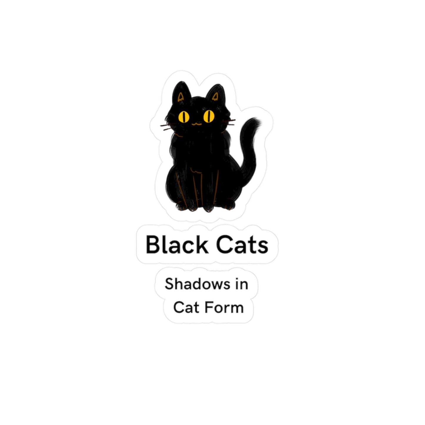 Black Cats Shadows In Cat Form Sticker