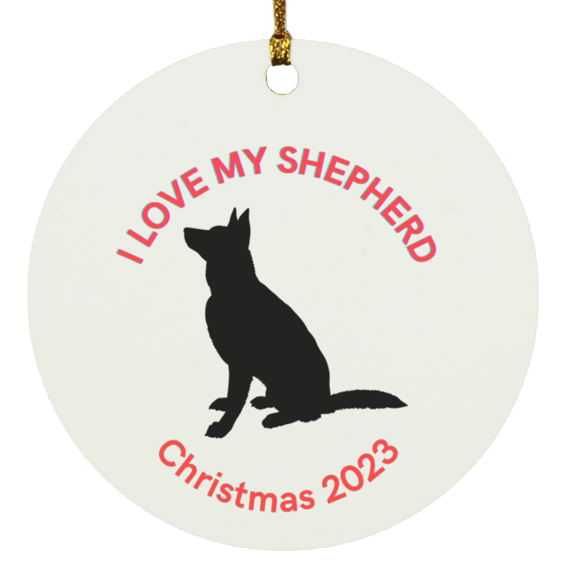 I love my shepherd Circle Ornament