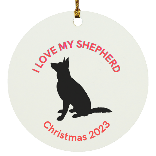 I love my shepherd Circle Ornament