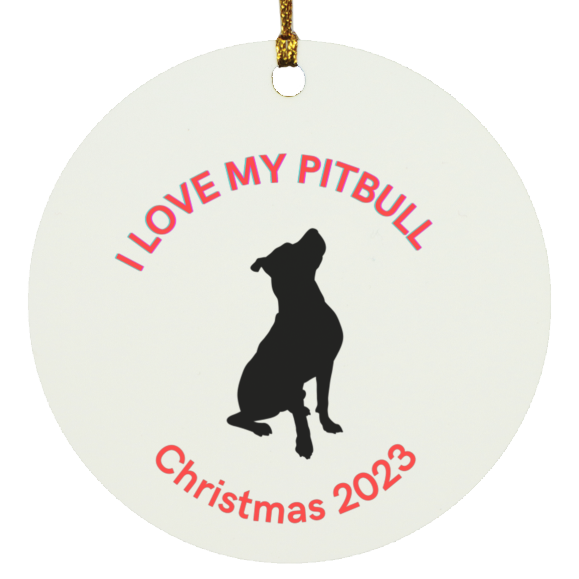 I love my Pittbull Circle Ornament